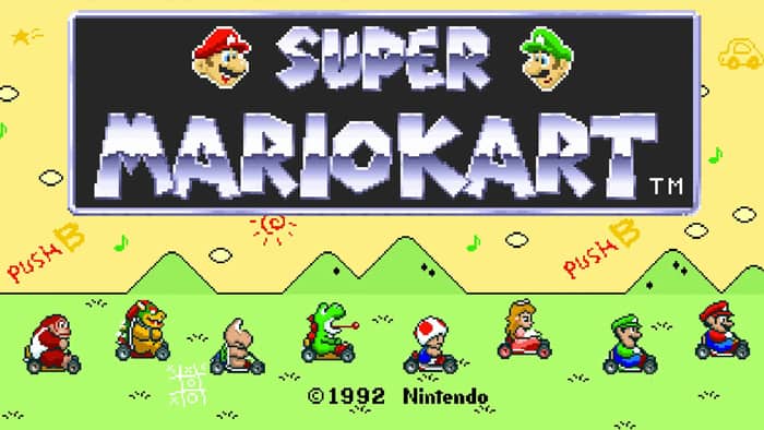 Super Mario Kart SNES front cover