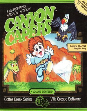Dino Jnr. in Canyon Capers DOS front cover