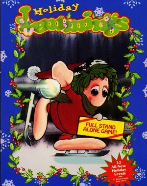 Holiday Lemmings 1994 DOS front cover