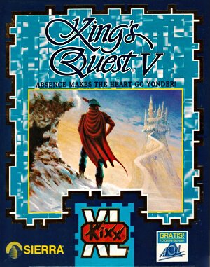 King’s Quest V: Absence Makes the Heart Go Yonder! DOS front cover