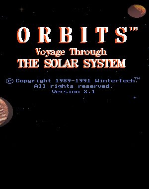 Orbits: Voyage Through the Solar System DOS front cover