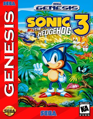 Sonic the Hedgehog 3 Sega Genesis front cover