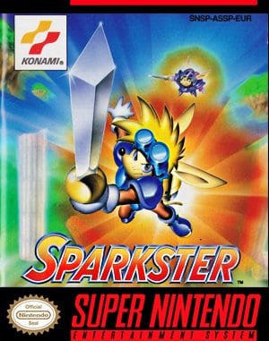 Sparkster SNES front cover