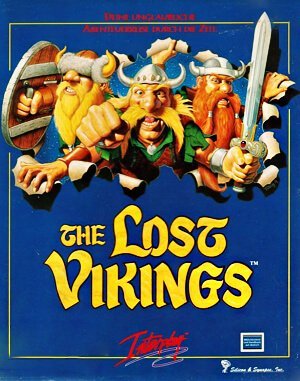 The Lost Vikings DOS front cover
