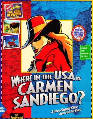 Where in the USA is Carmen Sandiego Deluxe DOS front cover