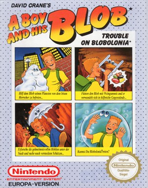 David Crane’s A Boy and His Blob: Trouble on Blobolonia NES  front cover