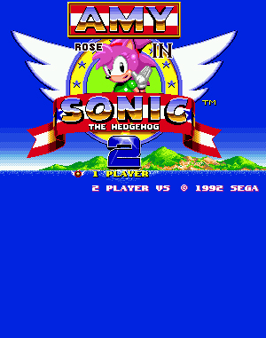 Amy Rose in Sonic the Hedgehog 2 Sega Genesis front cover