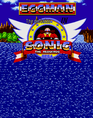 Eggman the Dictator in Sonic the Hedgehog Sega Genesis front cover