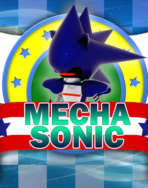 Mecha Sonic in Sonic the Hedgehog Sega Genesis front cover